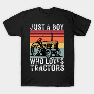 just A Boy Who Loves Tractors T-Shirt